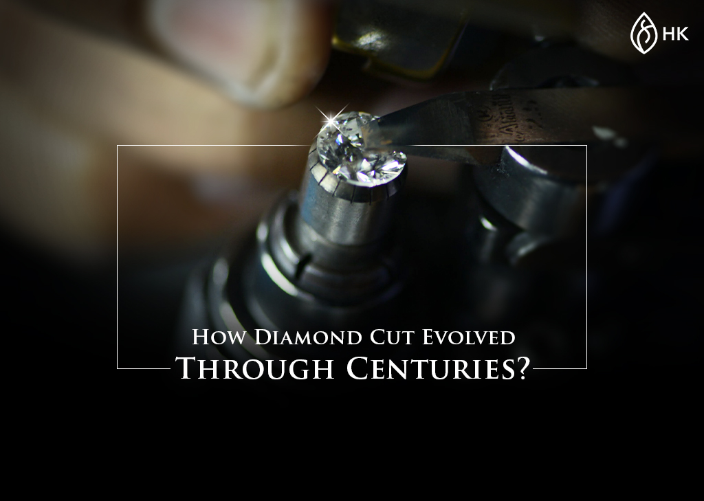 How does cutting diamonds in different shapes evolve with the time in the diamond industry?