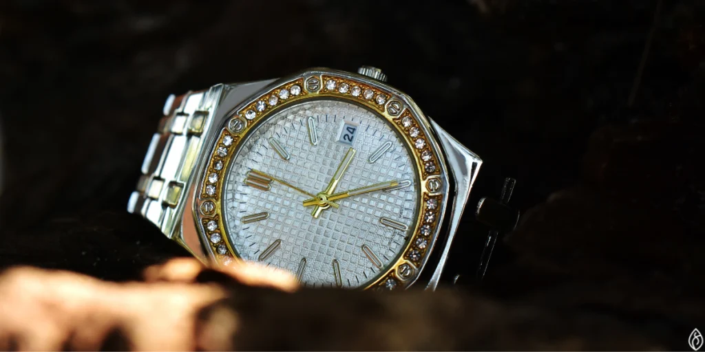 luxury certified diamond studded watch