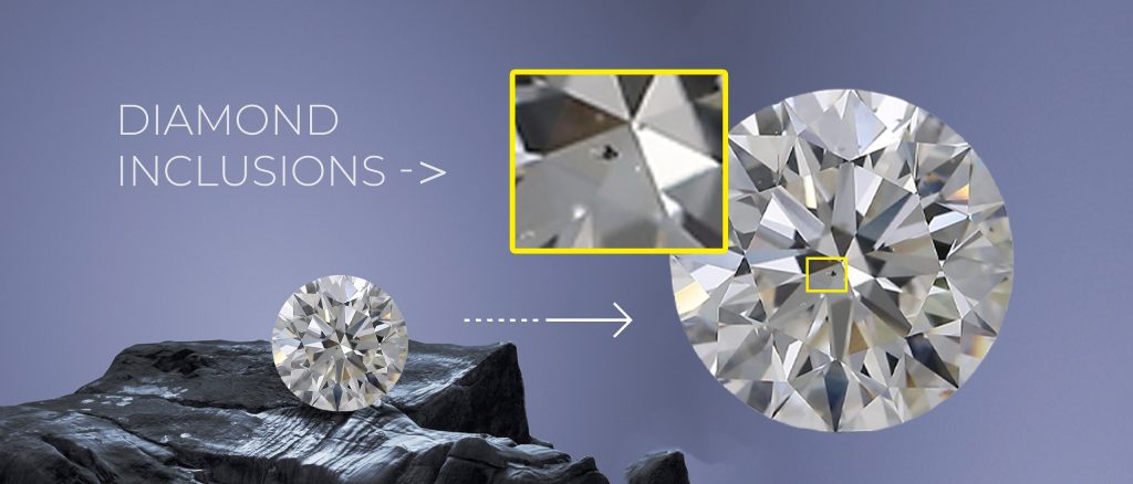 Inclusions in round cut diamonds