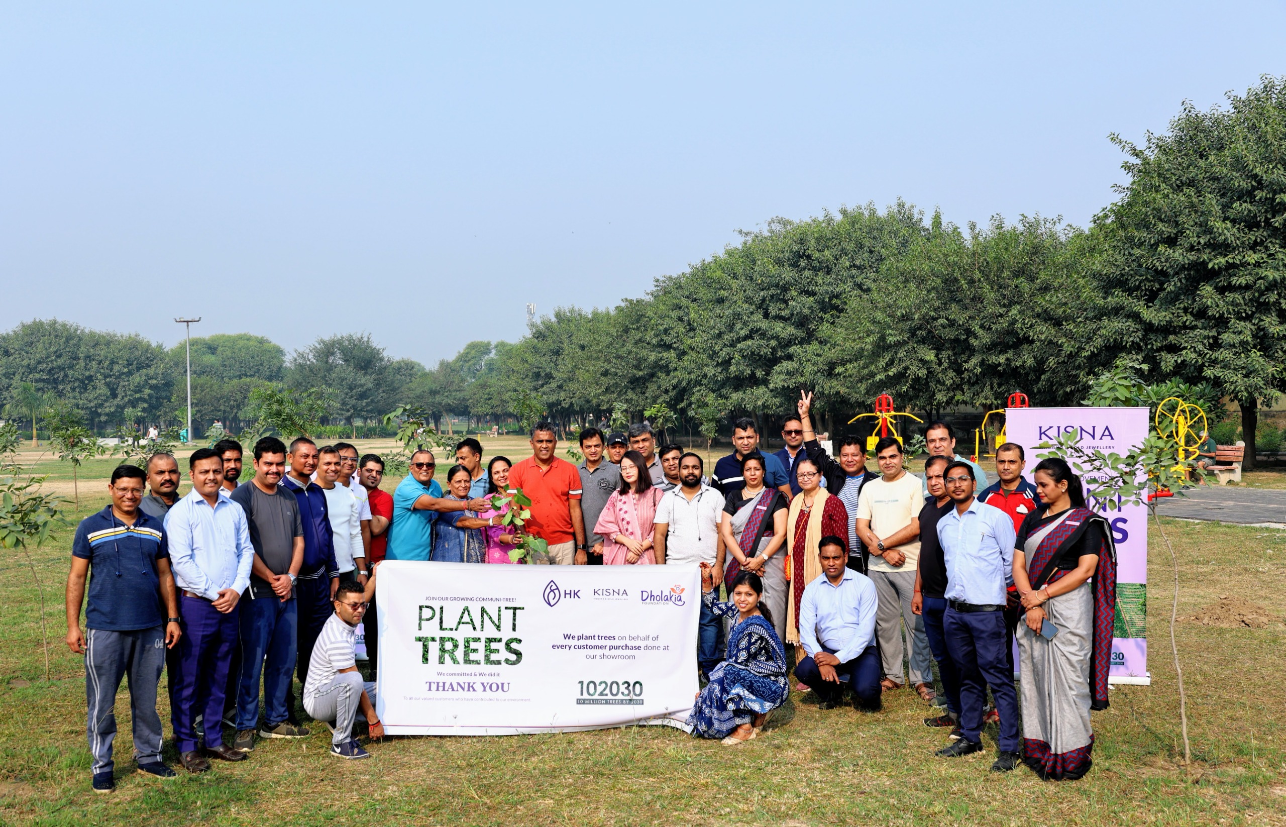 Mission102030 team planting trees to support ecosystem restoration goals